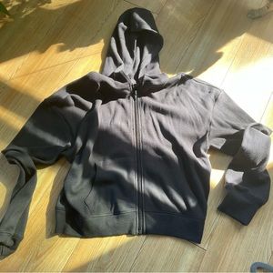 Skims waffle cropped zip-up hoodie